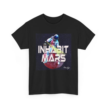 Inhabit Mars, Unisex Heavy Cotton Tee, Space, SpaceX, Universe, UFO, multiverse, graphic design, png, graphic design, t-shirts, tee