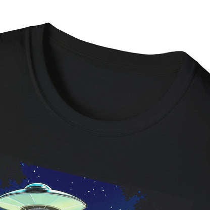 Bigfoot Probe Unisex Softstyle T-Shirt - Fun UFO Graphic Tee, Perfect Gift, Halloween, Nerd Culture, Outdoors, Alien, Graphic tees, t-shirts, Graphic design, t-shirts, tees