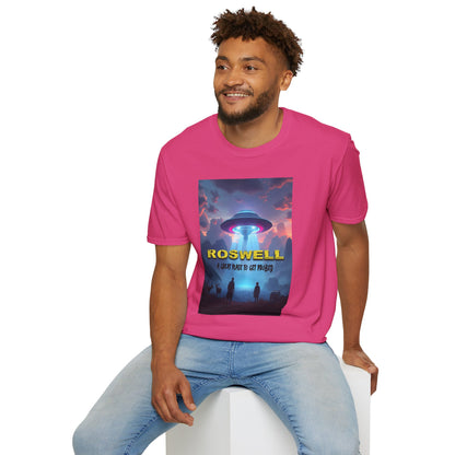 Roswell Probed Retro T-Shirt - Alien UFO Lover Gift, Sci-Fi Apparel, Extraterrestrial Tee, Unisex Softstyle Clothing, graphic design, png