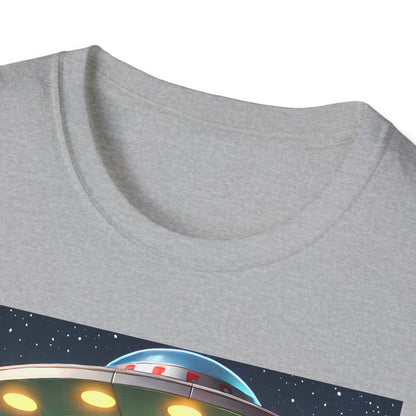 Cute Alien Dinosaur Unisex T-Shirt, Fun Graphic Tee, Kids & Adults, Space Theme, Playful Gift Idea, Birthday, Casual Wear