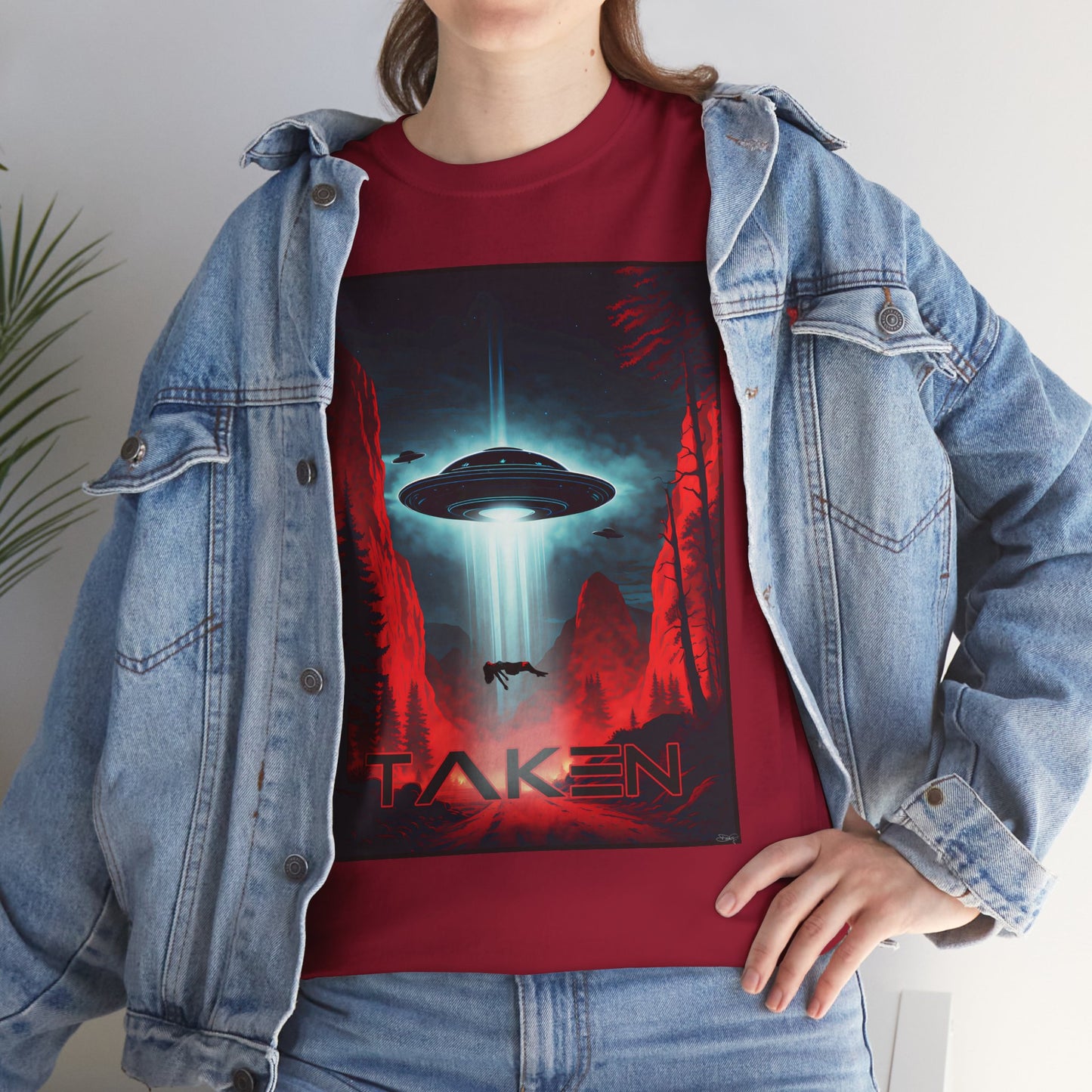 Taken, Unisex Heavy Cotton Tee, UFO inspired t-shirt, graphic design, art, png, t-shirts, tshirts, tee