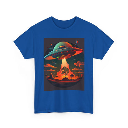 UFO, Bigfoot, Unisex Heavy Cotton Tee, graphic design, t-shirt, t-shirts, tshirts, png