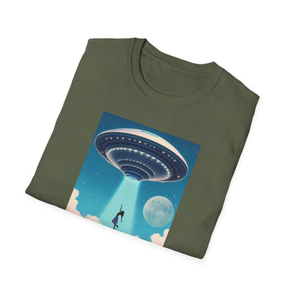 Cosmic Abduction Unisex T-Shirt | Space Alien Tee, UFO Graphic Shirt, Sci-Fi Fan Gift, Casual Style, Cool Vintage Look