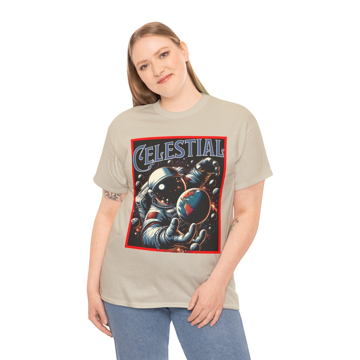 Celestial Astronaut Tee - Unisex Vintage Space Graphic T-Shirt, png, t-shirt, tshirts