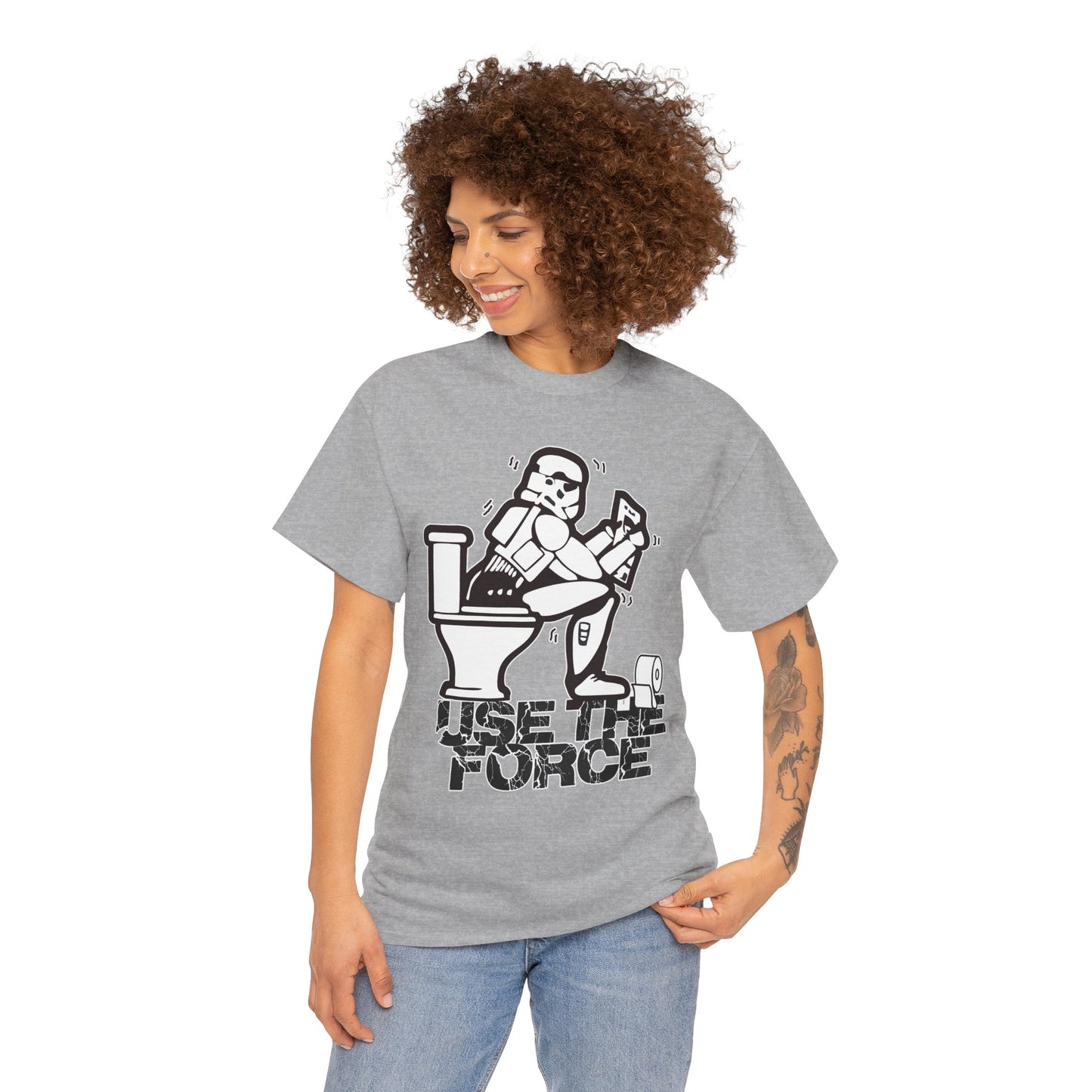 Use The Force, Unisex Heavy Cotton Tee, Star Wars, funny, restroom jokes, graphic design, png