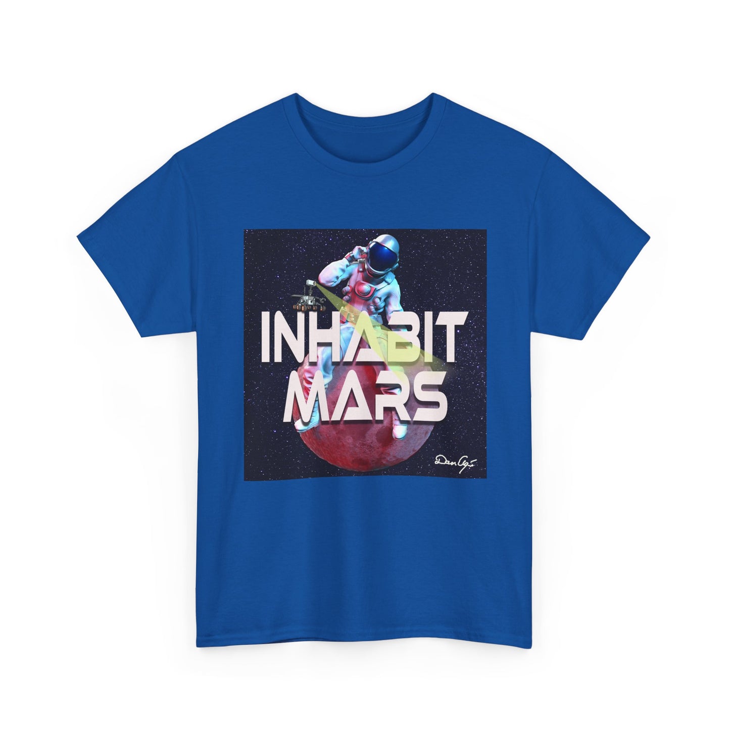 Inhabit Mars, Unisex Heavy Cotton Tee, Space, SpaceX, Universe, UFO, multiverse, graphic design, png, graphic design, t-shirts, tee
