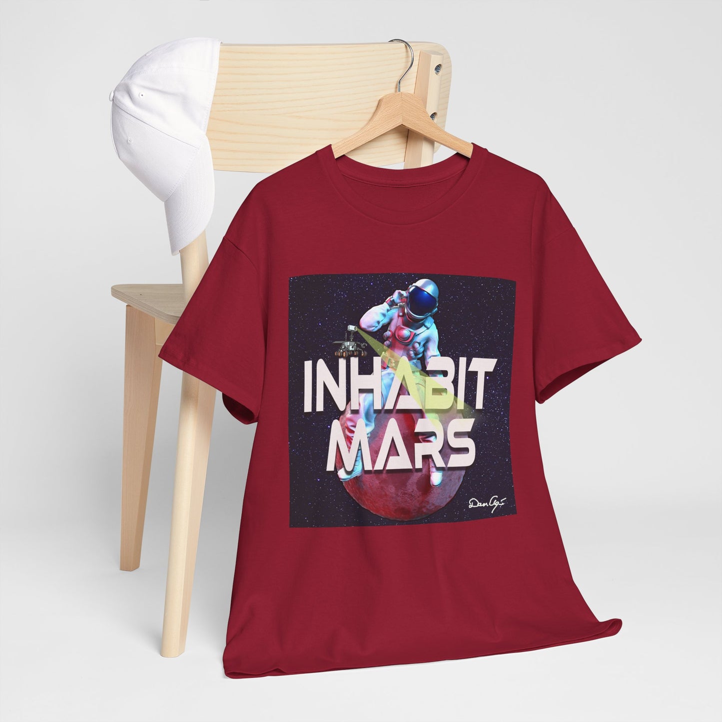 Inhabit Mars, Unisex Heavy Cotton Tee, Space, SpaceX, Universe, UFO, multiverse, graphic design, png, graphic design, t-shirts, tee