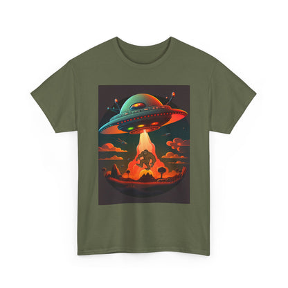 UFO, Bigfoot, Unisex Heavy Cotton Tee, graphic design, t-shirt, t-shirts, tshirts, png
