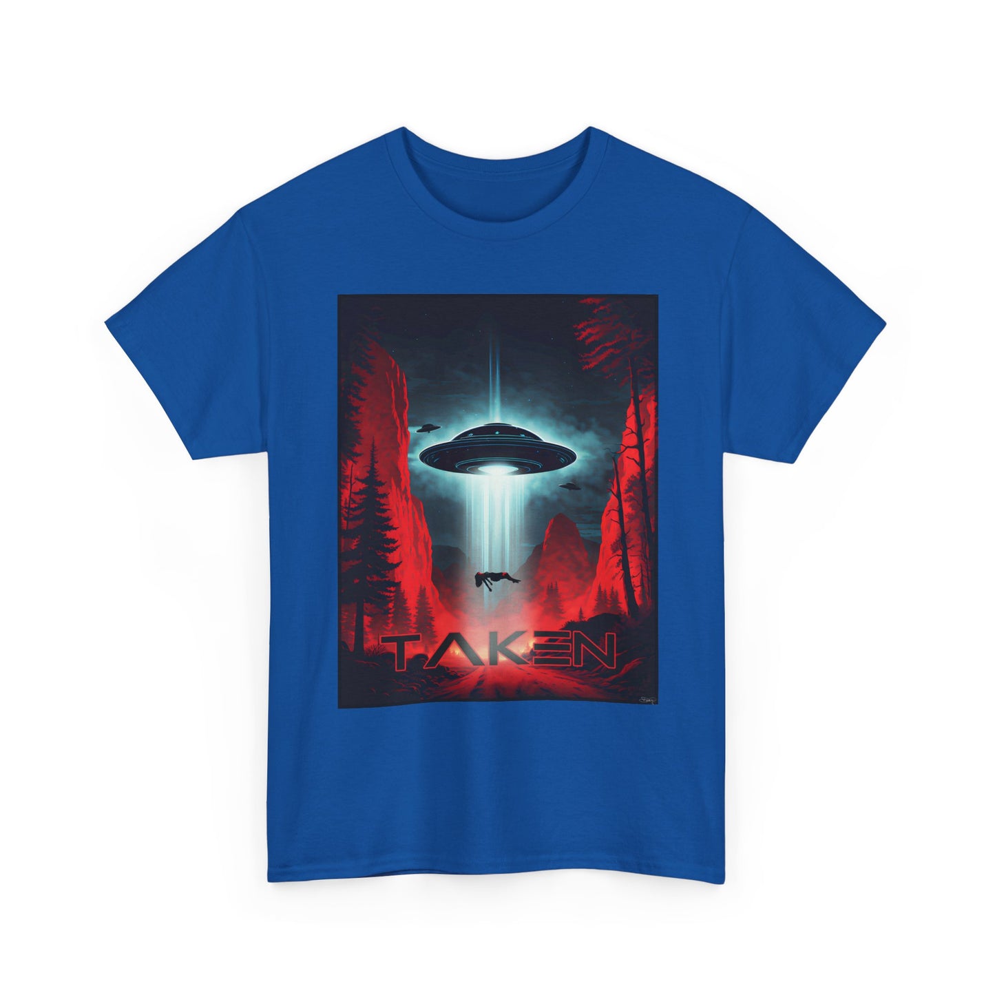 Taken, Unisex Heavy Cotton Tee, UFO inspired t-shirt, graphic design, art, png, t-shirts, tshirts, tee
