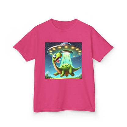 Dinosaur UFO Kids Tee, Fun Graphic Shirt for Boys and Girls, Perfect for Birthdays, Parties, Casual Wear, Gifts, tshirt, t-shirt, png, dino
