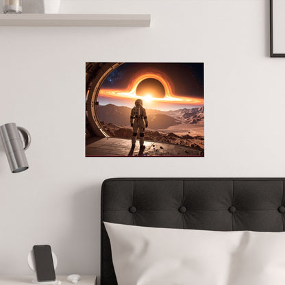 Astronaut Satin Blackhole Poster, Space Wall Art Decor, Sci-Fi Room Decoration, Galaxy Artwork, Gift for Space Lovers, t-shirts, tshirts, tees