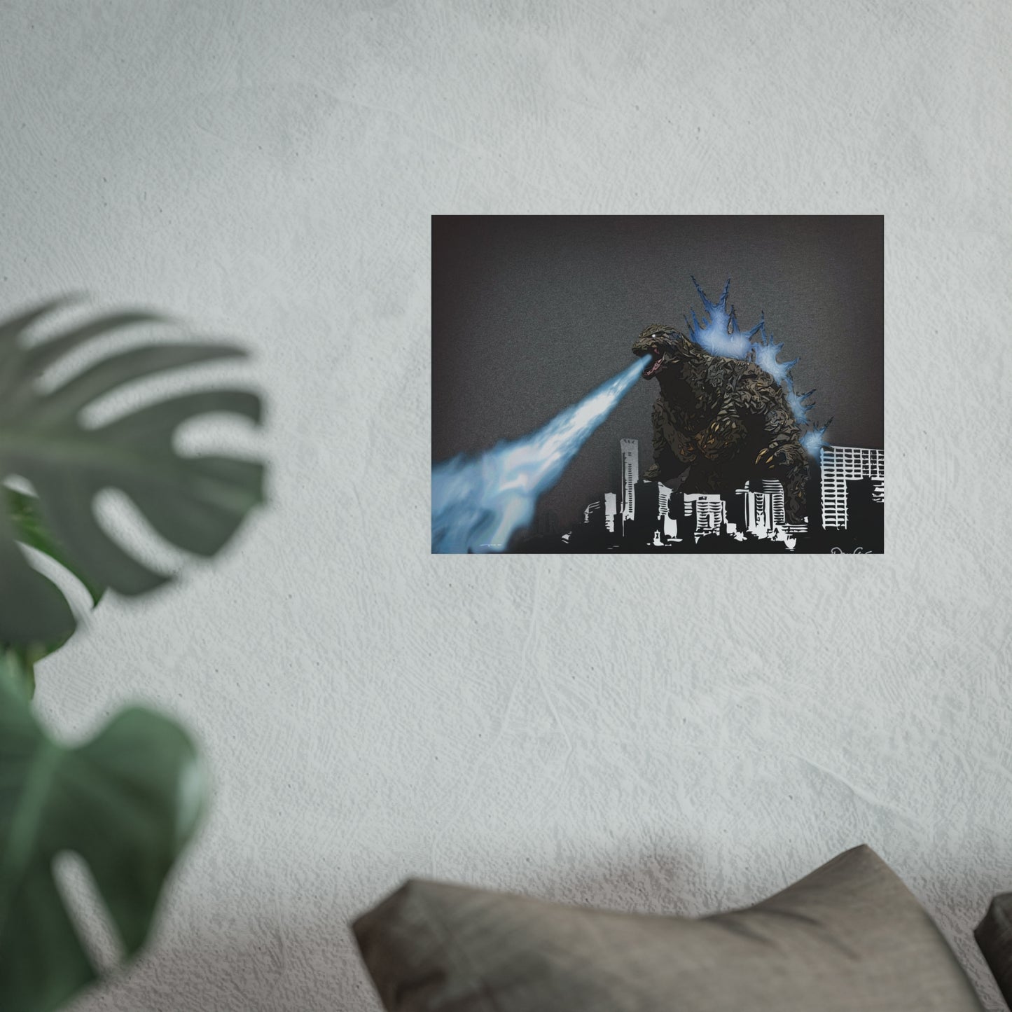 Godzilla Minus One, Fine Art Posters, Godzilla movie rendition, monsters, movies, posters, canvas, fine art, graphic design, png, CanvasPrints