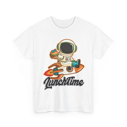 Astronaut Lunchtime Unisex Heavy Cotton Tee - Fun Graphic T-Shirt for Space Lovers, GraphicTees, png, t-shirts, tshirts