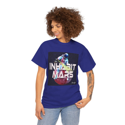 Inhabit Mars, Unisex Heavy Cotton Tee, Space, SpaceX, Universe, UFO, multiverse, graphic design, png, graphic design, t-shirts, tee