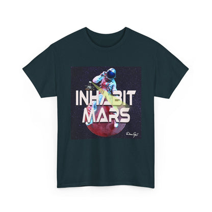 Inhabit Mars, Unisex Heavy Cotton Tee, Space, SpaceX, Universe, UFO, multiverse, graphic design, png, graphic design, t-shirts, tee