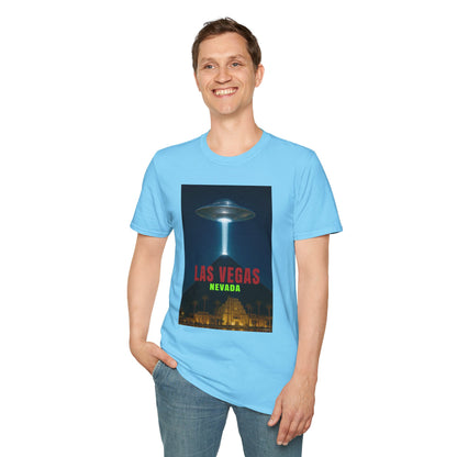 Luxor UFO, Las Vegas UFO Unisex Softstyle T-Shirt - Retro Nevada Design, graphic design, t-shirts, tshirts, tees, GraphicTees, png