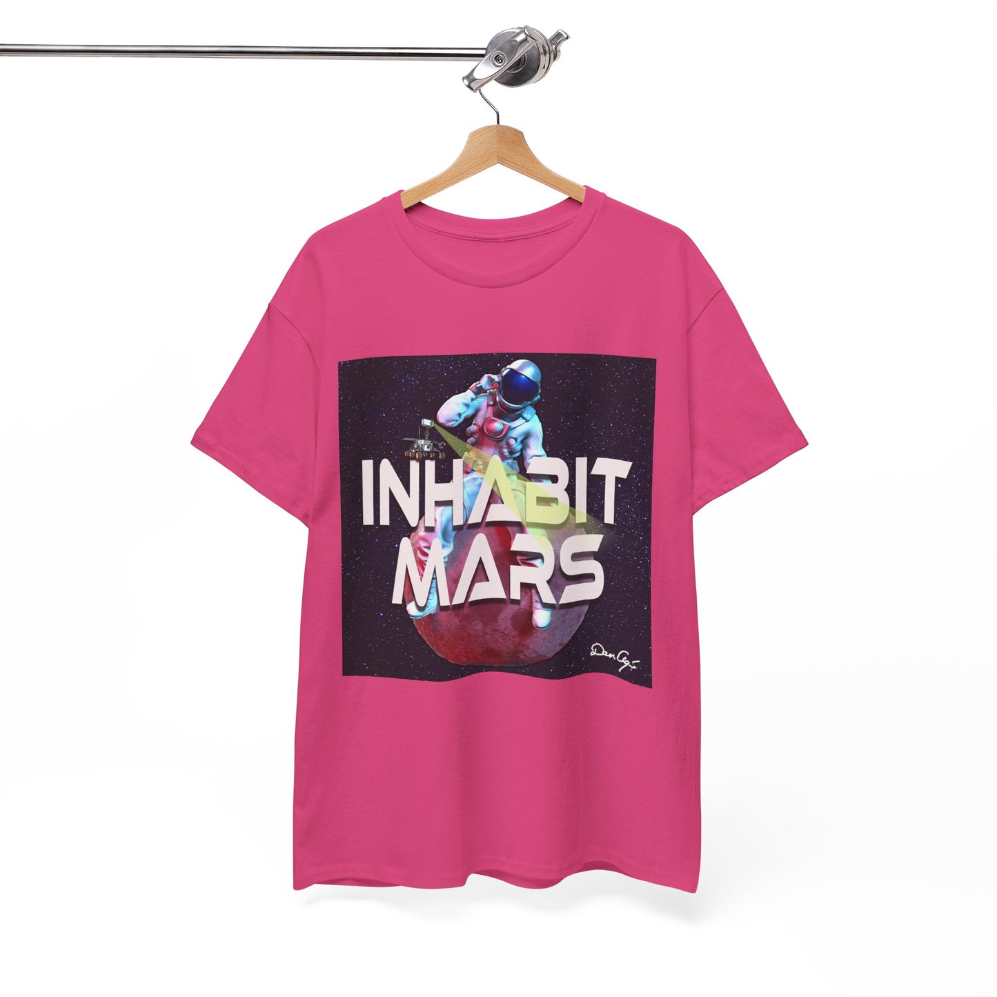 Inhabit Mars, Unisex Heavy Cotton Tee, Space, SpaceX, Universe, UFO, multiverse, graphic design, png, graphic design, t-shirts, tee