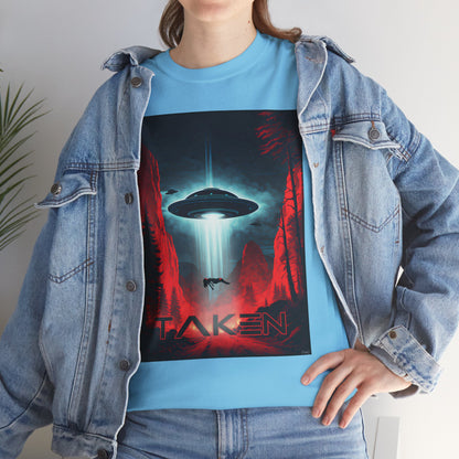 Taken, Unisex Heavy Cotton Tee, UFO inspired t-shirt, graphic design, art, png, t-shirts, tshirts, tee