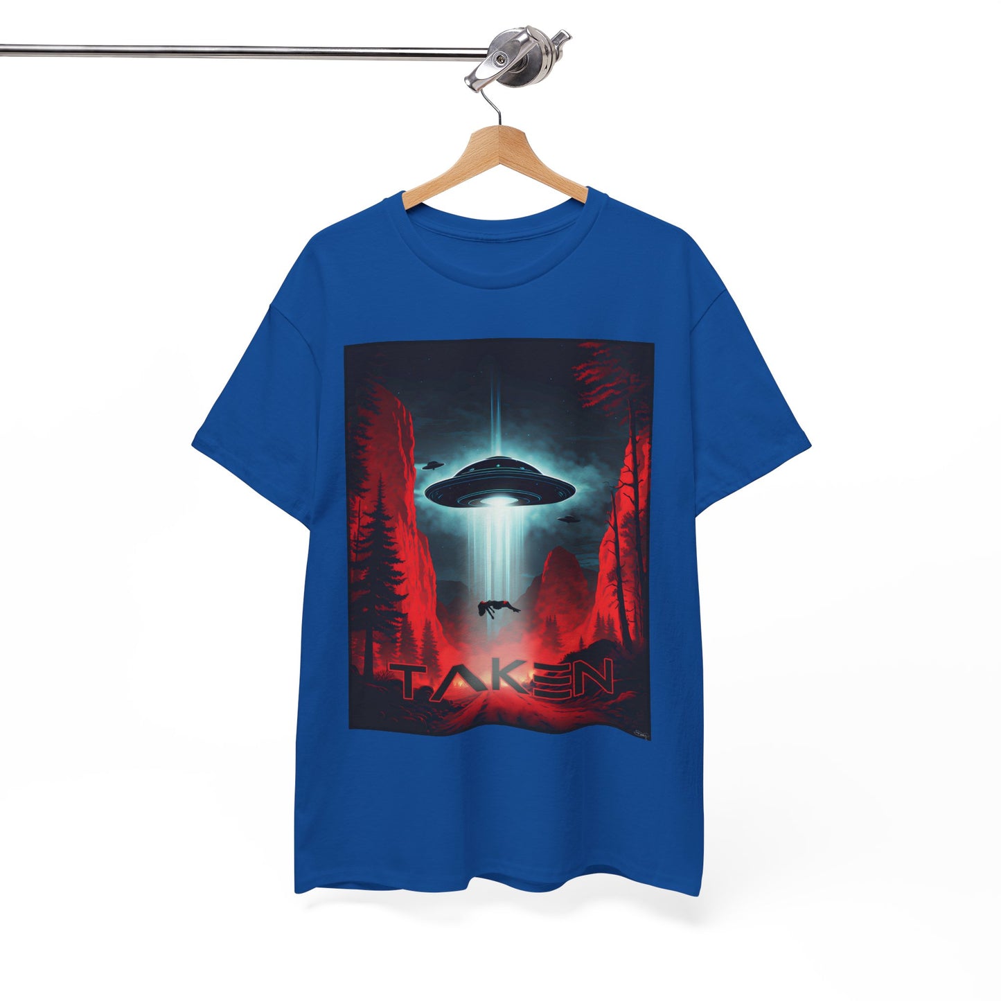 Taken, Unisex Heavy Cotton Tee, UFO inspired t-shirt, graphic design, art, png, t-shirts, tshirts, tee