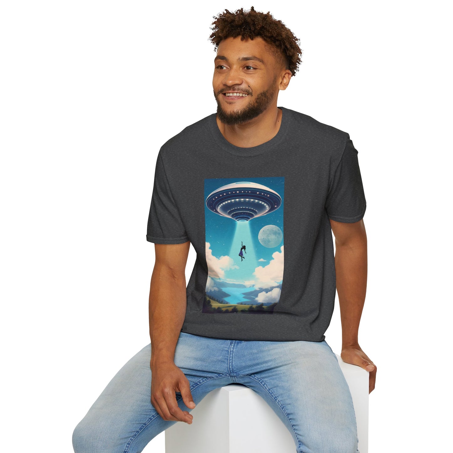 Cosmic Abduction Unisex T-Shirt | Space Alien Tee, UFO Graphic Shirt, Sci-Fi Fan Gift, Casual Style, Cool Vintage Look