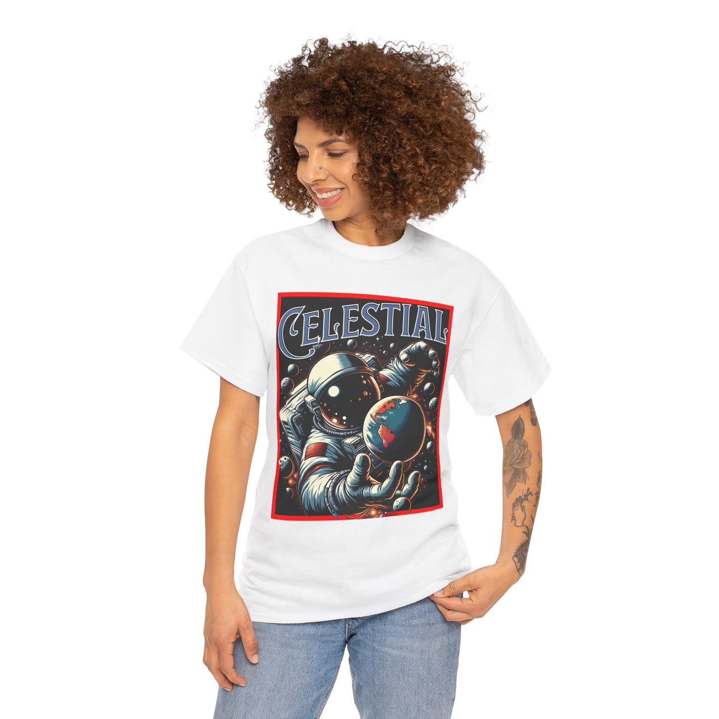 Celestial Astronaut Tee - Unisex Vintage Space Graphic T-Shirt, png, t-shirt, tshirts