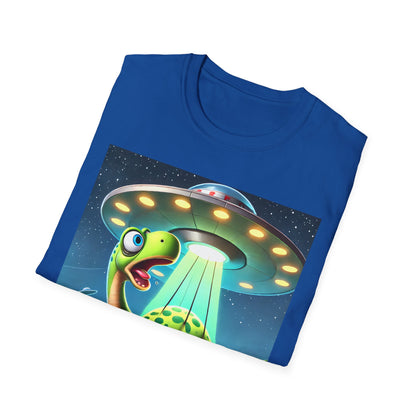 Cute Alien Dinosaur Unisex T-Shirt, Fun Graphic Tee, Kids & Adults, Space Theme, Playful Gift Idea, Birthday, Casual Wear