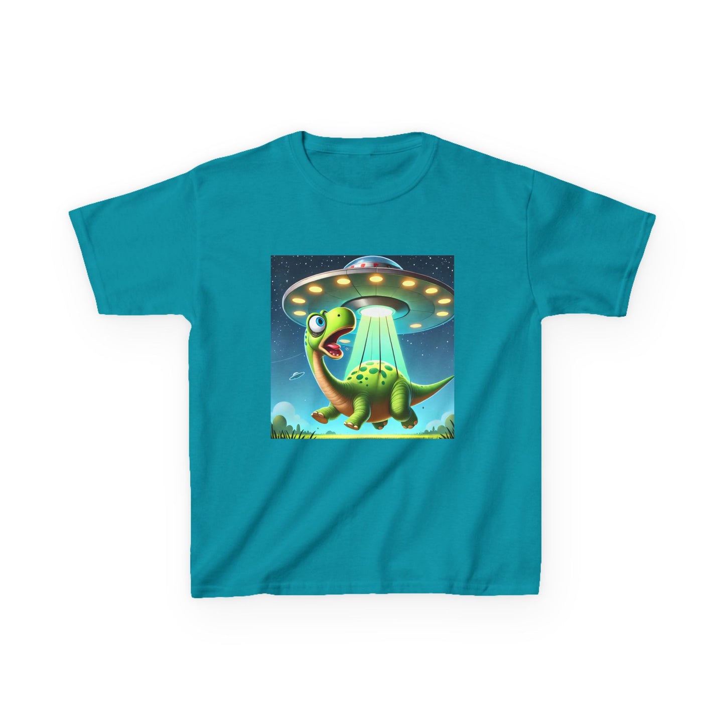Dinosaur UFO Kids Tee, Fun Graphic Shirt for Boys and Girls, Perfect for Birthdays, Parties, Casual Wear, Gifts, tshirt, t-shirt, png, dino