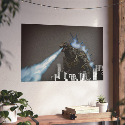 Godzilla Minus One, Fine Art Posters, Godzilla movie rendition, monsters, movies, posters, canvas, fine art, graphic design, png, CanvasPrints