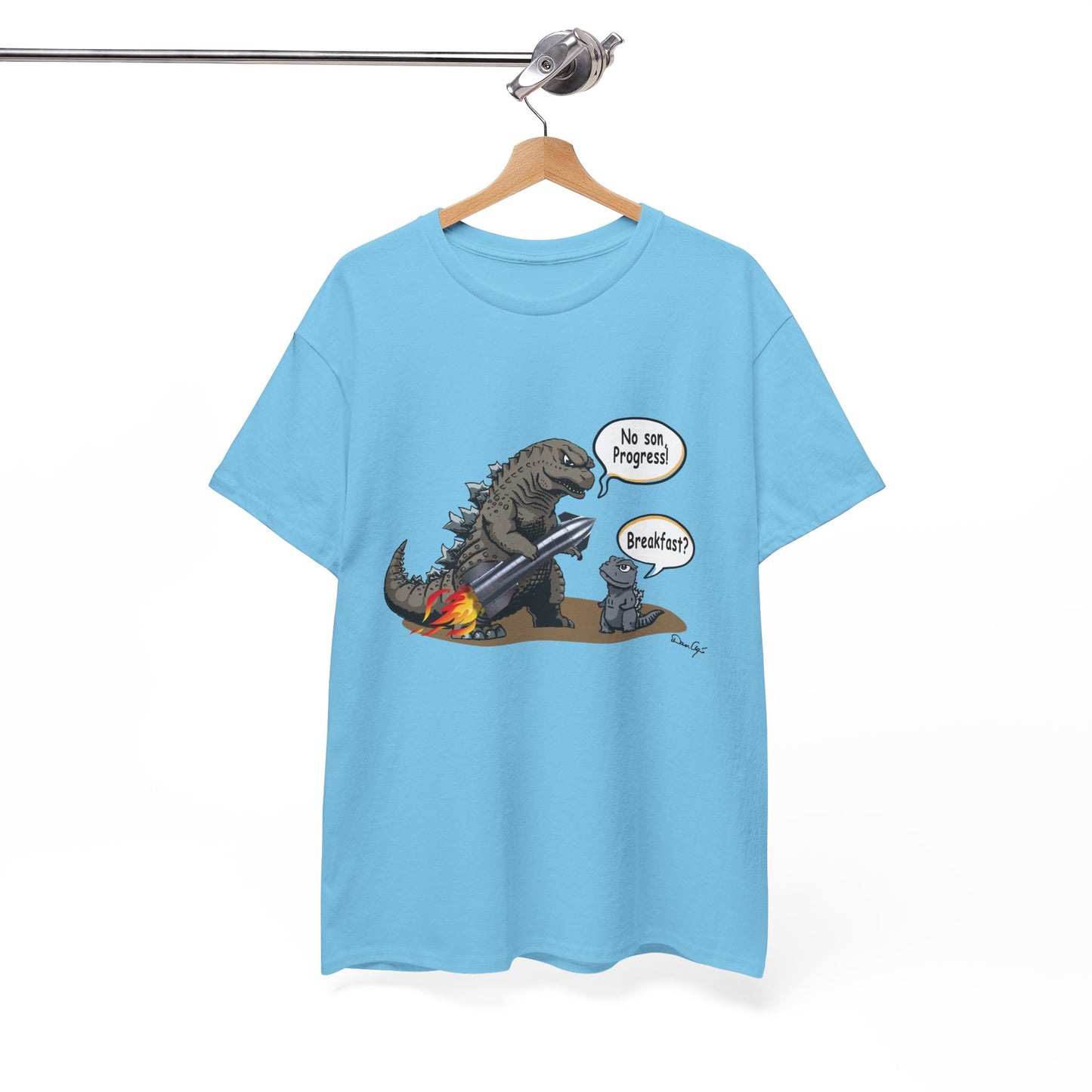 Godzilla, Son and SpaceX, Unisex Heavy Cotton Tee, print design, t-shirt, t-shirts, t-shirts, png, funny, cartoons, tee