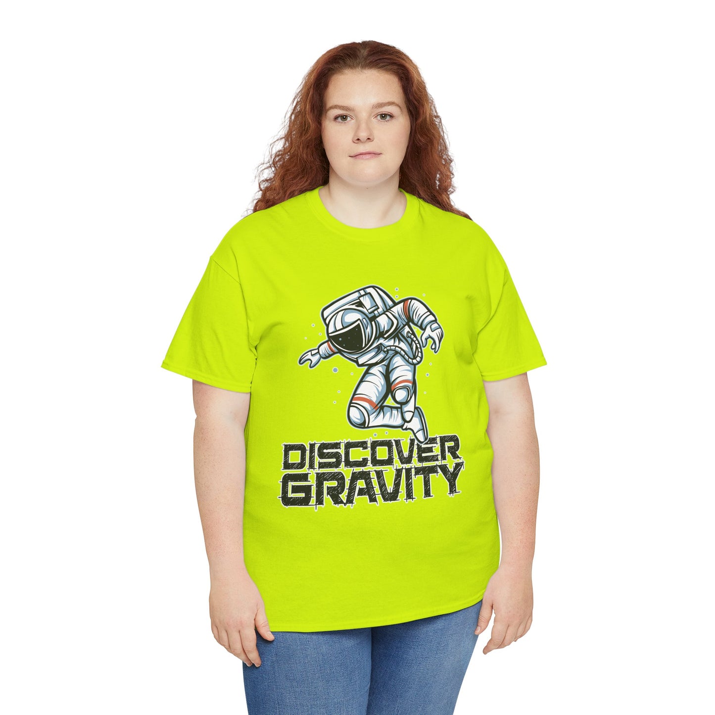 Discover Gravity. Unisex Heavy Cotton Tee - Fun Astronaut, Astronomy Graphic Tee - Unisex graphic design, png Express Delivery available