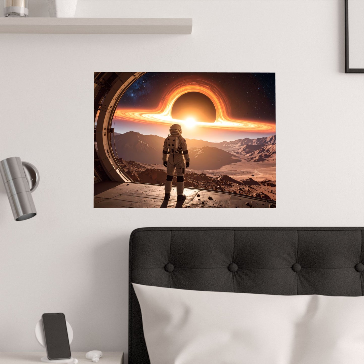 Astronaut Satin Blackhole Poster, Space Wall Art Decor, Sci-Fi Room Decoration, Galaxy Artwork, Gift for Space Lovers, t-shirts, tshirts, tees