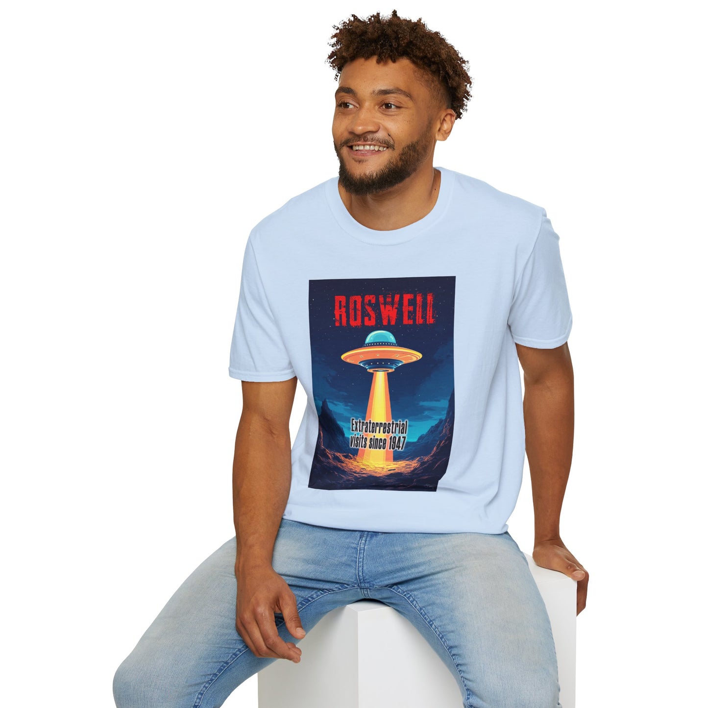 Roswell Alien Encounter Unisex T-Shirt, Retro Space UFO Tee, Sci-Fi Lovers Gift, Convention Wear, Extraterrestrial Tee, graphic design, png