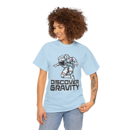Discover Gravity. Unisex Heavy Cotton Tee - Fun Astronaut, Astronomy Graphic Tee - Unisex graphic design, png Express Delivery available