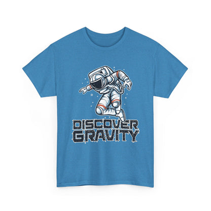 Discover Gravity. Unisex Heavy Cotton Tee - Fun Astronaut, Astronomy Graphic Tee - Unisex graphic design, png Express Delivery available