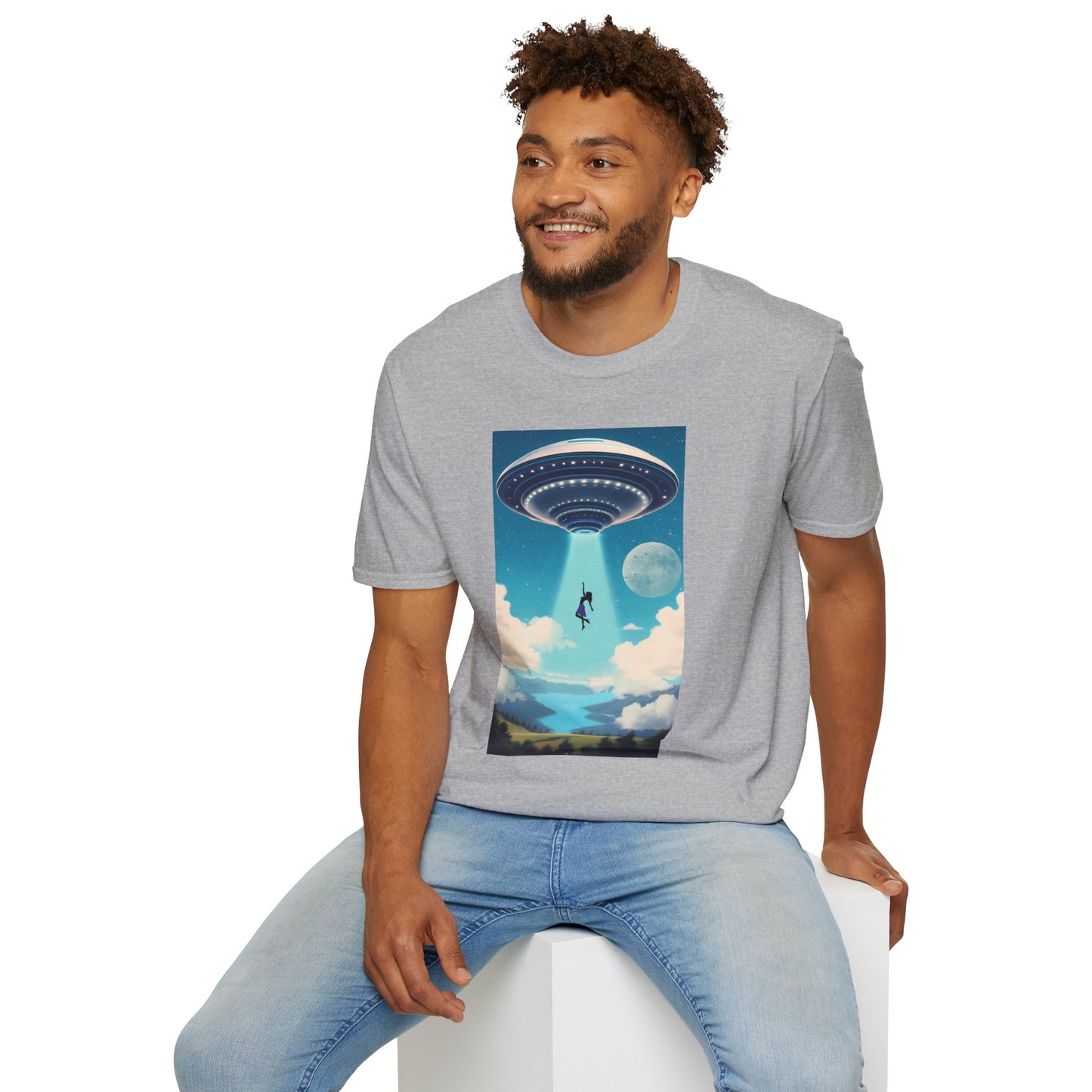 Cosmic Abduction Unisex T-Shirt | Space Alien Tee, UFO Graphic Shirt, Sci-Fi Fan Gift, Casual Style, Cool Vintage Look