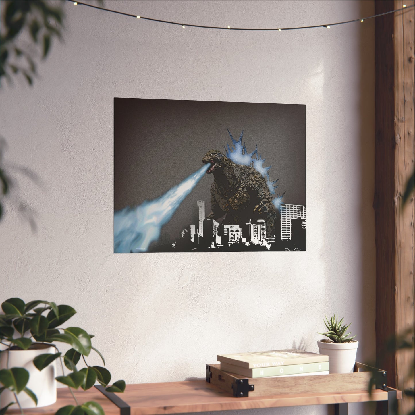 Godzilla Minus One, Fine Art Posters, Godzilla movie rendition, monsters, movies, posters, canvas, fine art, graphic design, png, CanvasPrints