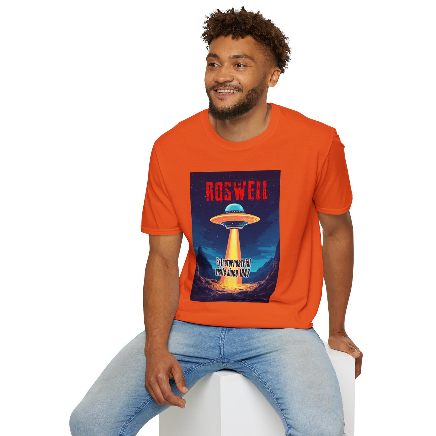 Roswell Alien Encounter Unisex T-Shirt, Retro Space UFO Tee, Sci-Fi Lovers Gift, Convention Wear, Extraterrestrial Tee, graphic design, png