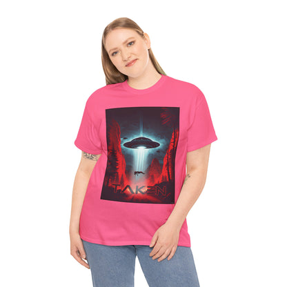 Taken, Unisex Heavy Cotton Tee, UFO inspired t-shirt, graphic design, art, png, t-shirts, tshirts, tee