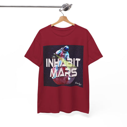Inhabit Mars, Unisex Heavy Cotton Tee, Space, SpaceX, Universe, UFO, multiverse, graphic design, png, graphic design, t-shirts, tee