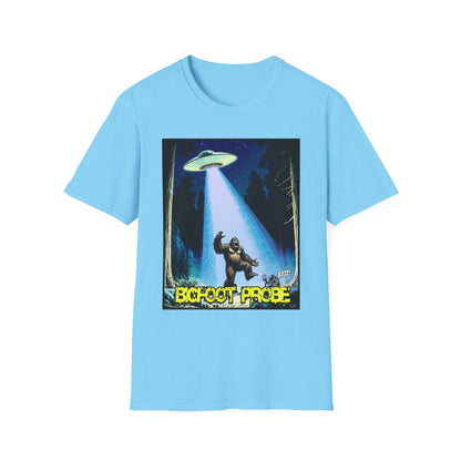 Bigfoot Probe Unisex Softstyle T-Shirt - Fun UFO Graphic Tee, Perfect Gift, Halloween, Nerd Culture, Outdoors, Alien, Graphic tees, t-shirts, Graphic design, t-shirts, tees