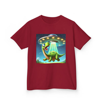 Dinosaur UFO Kids Tee, Fun Graphic Shirt for Boys and Girls, Perfect for Birthdays, Parties, Casual Wear, Gifts, tshirt, t-shirt, png, dino