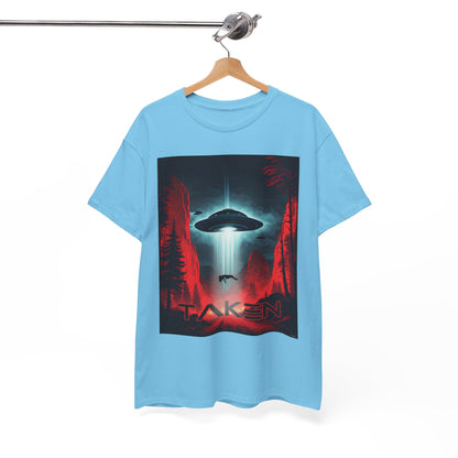 Taken, Unisex Heavy Cotton Tee, UFO inspired t-shirt, graphic design, art, png, t-shirts, tshirts, tee