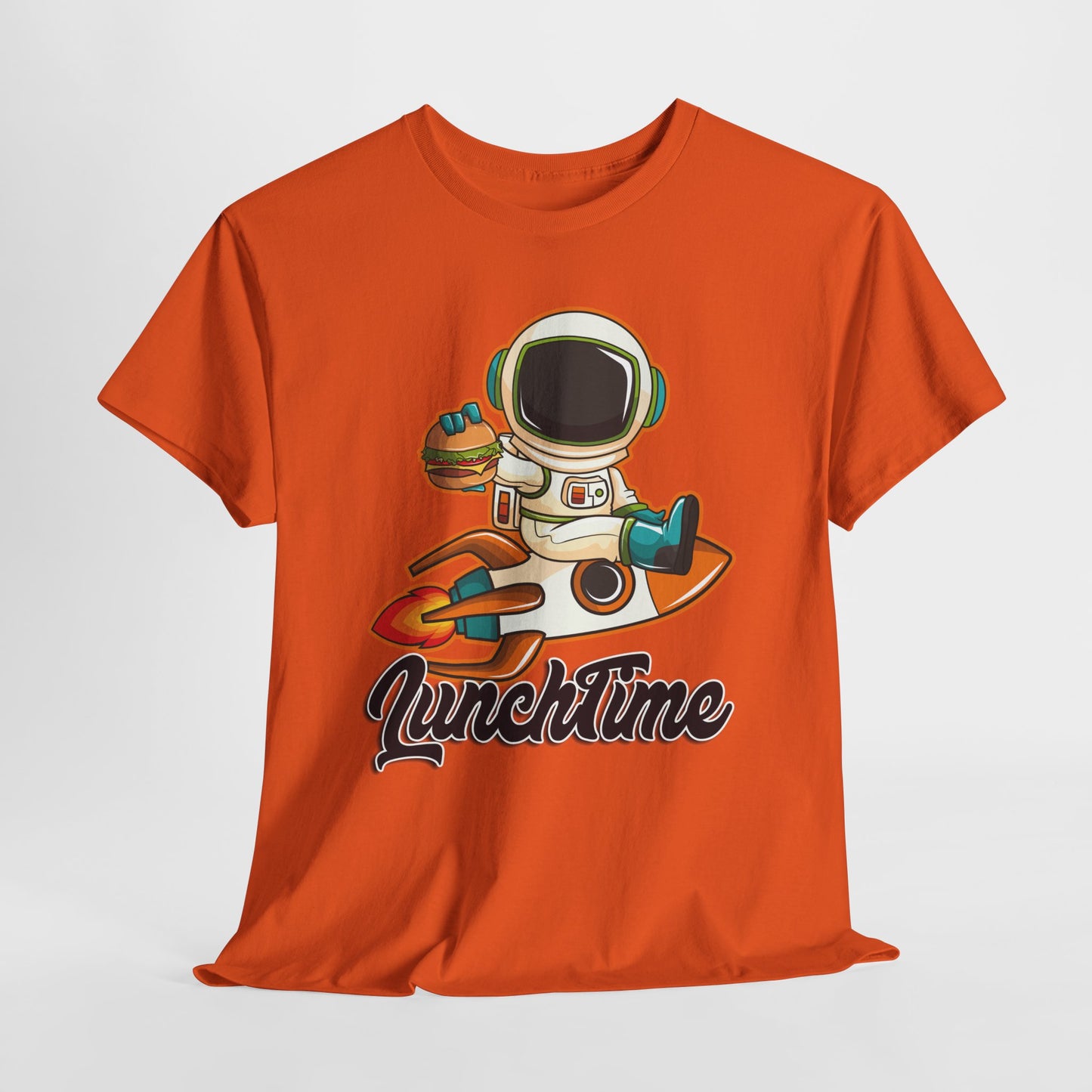 Astronaut Lunchtime Unisex Heavy Cotton Tee - Fun Graphic T-Shirt for Space Lovers, GraphicTees, png, t-shirts, tshirts