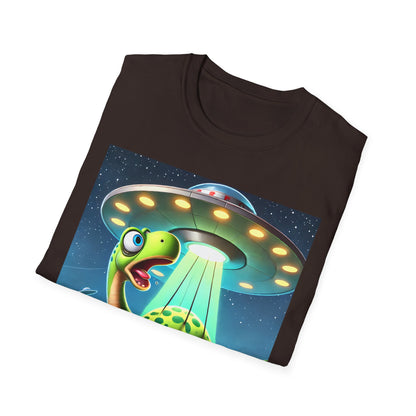 Cute Alien Dinosaur Unisex T-Shirt, Fun Graphic Tee, Kids & Adults, Space Theme, Playful Gift Idea, Birthday, Casual Wear