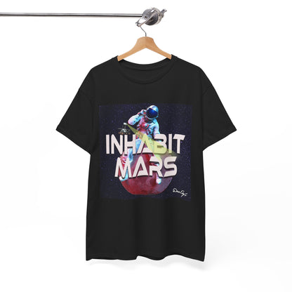 Inhabit Mars, Unisex Heavy Cotton Tee, Space, SpaceX, Universe, UFO, multiverse, graphic design, png, graphic design, t-shirts, tee