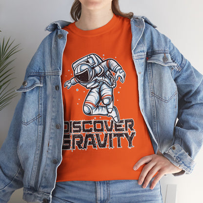 Discover Gravity. Unisex Heavy Cotton Tee - Fun Astronaut, Astronomy Graphic Tee - Unisex graphic design, png Express Delivery available