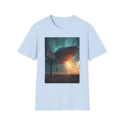 Roswell City Limits, Alien Sunset Softstyle T-Shirt | Unisex Graphic Tee, UFO Theme Shirt, Casual, Gift for Sci-Fi Lovers, Summer Fashion