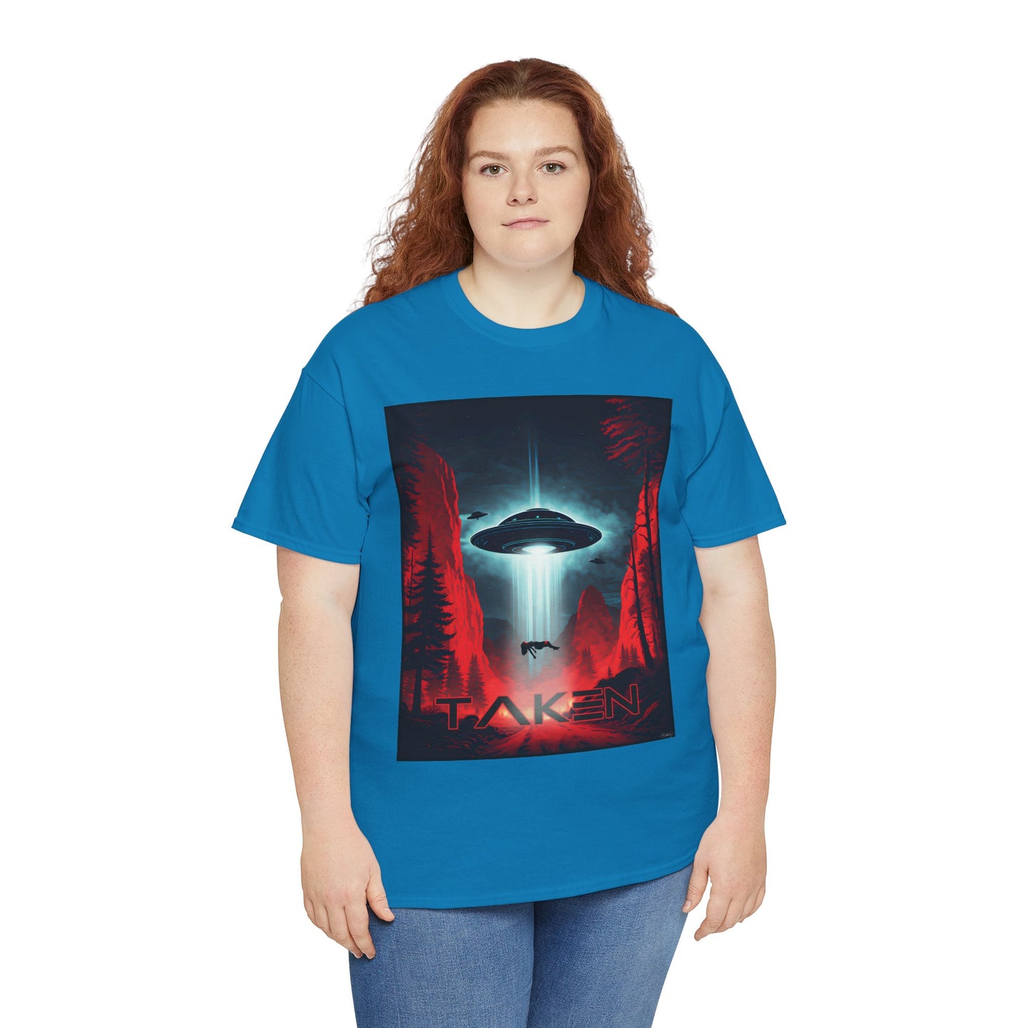 Taken, Unisex Heavy Cotton Tee, UFO inspired t-shirt, graphic design, art, png, t-shirts, tshirts, tee