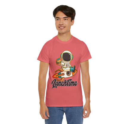 Astronaut Lunchtime Unisex Heavy Cotton Tee - Fun Graphic T-Shirt for Space Lovers, GraphicTees, png, t-shirts, tshirts