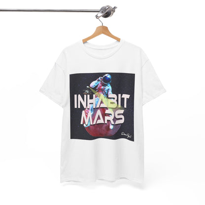Inhabit Mars, Unisex Heavy Cotton Tee, Space, SpaceX, Universe, UFO, multiverse, graphic design, png, graphic design, t-shirts, tee
